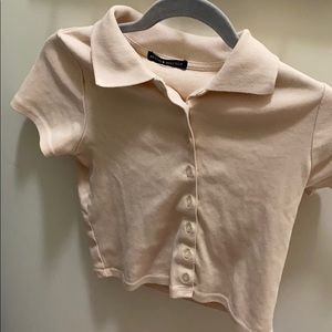 Cute cropped polo shirt from Brandy Melville
